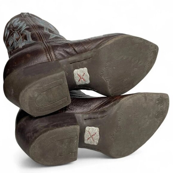 Twisted X Brown Leather Embroidered Cowgirl Western Cowboy Boots Women's 10 B - Picture 8 of 12